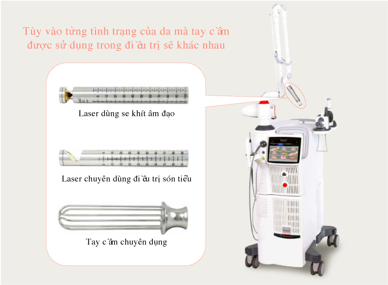 Tùy vào từng tình trạng của da mà tay cầm được sử dụng trong điều trị sẽ khác nhau