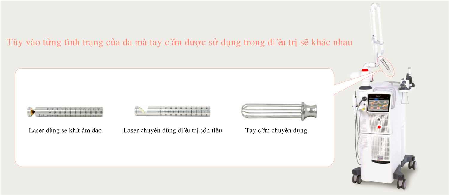 Tùy vào từng tình trạng của da mà tay cầm được sử dụng trong điều trị sẽ khác nhau
